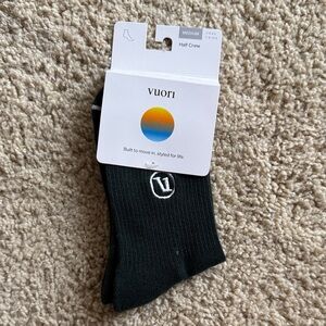 Vuori Dark Green Half Crew Socks
